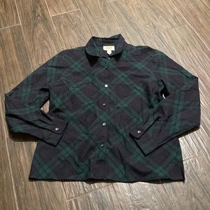 Talbots plaid button up dress shirt